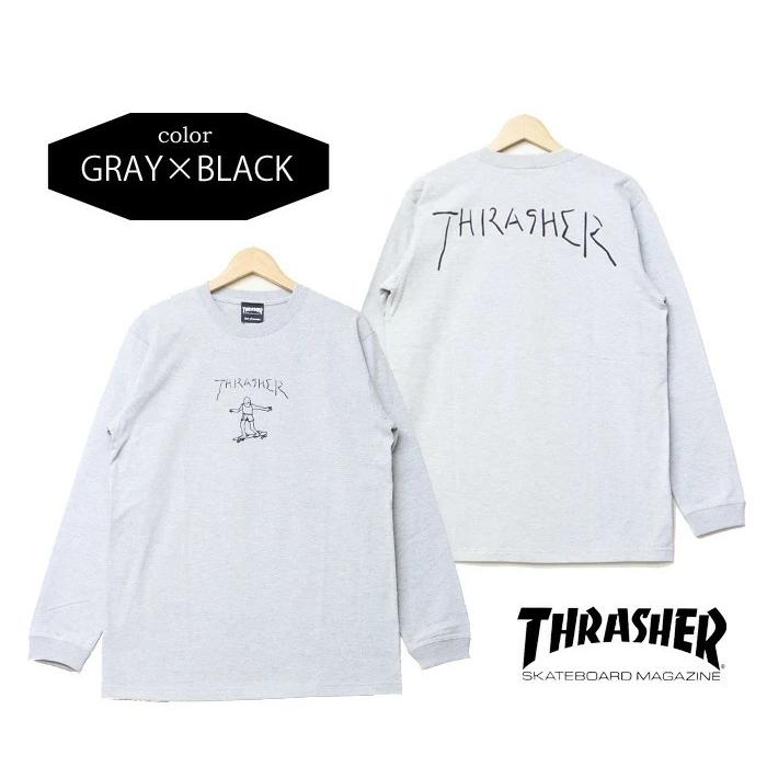 THRASHER スラッシャー マークゴンザレス ロゴプリント 長袖 Tシャツ ロゴTシャツ 長T ロンＴ カットソー ユニセックス TH8328 | THRASHER | 04