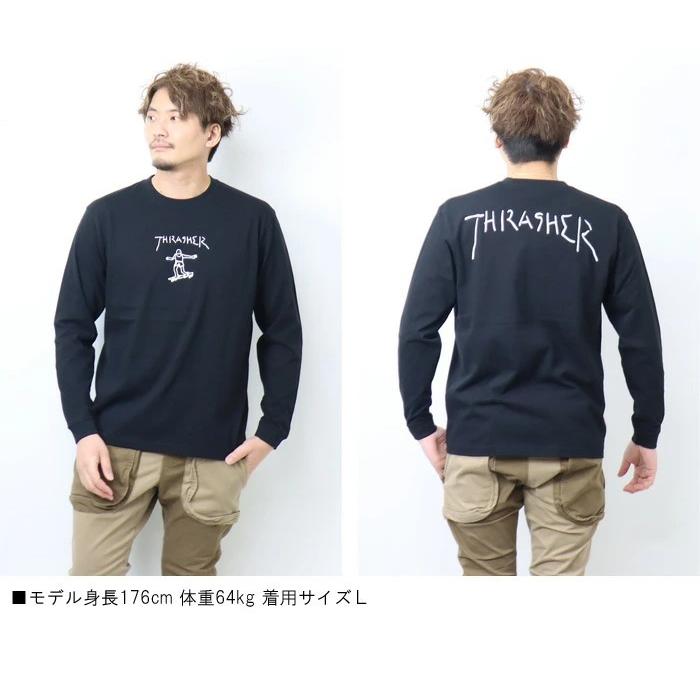 THRASHER スラッシャー マークゴンザレス ロゴプリント 長袖 Tシャツ ロゴTシャツ 長T ロンＴ カットソー ユニセックス TH8328 | THRASHER | 07