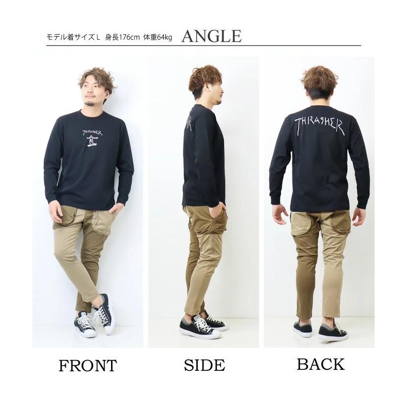 THRASHER スラッシャー マークゴンザレス ロゴプリント 長袖 Tシャツ ロゴTシャツ 長T ロンＴ カットソー ユニセックス TH8328 | THRASHER | 09