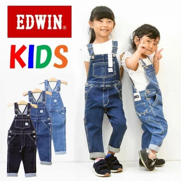 EDWIN（エドウィン） キッズ ベビー ストレッチデニム オーバーオール