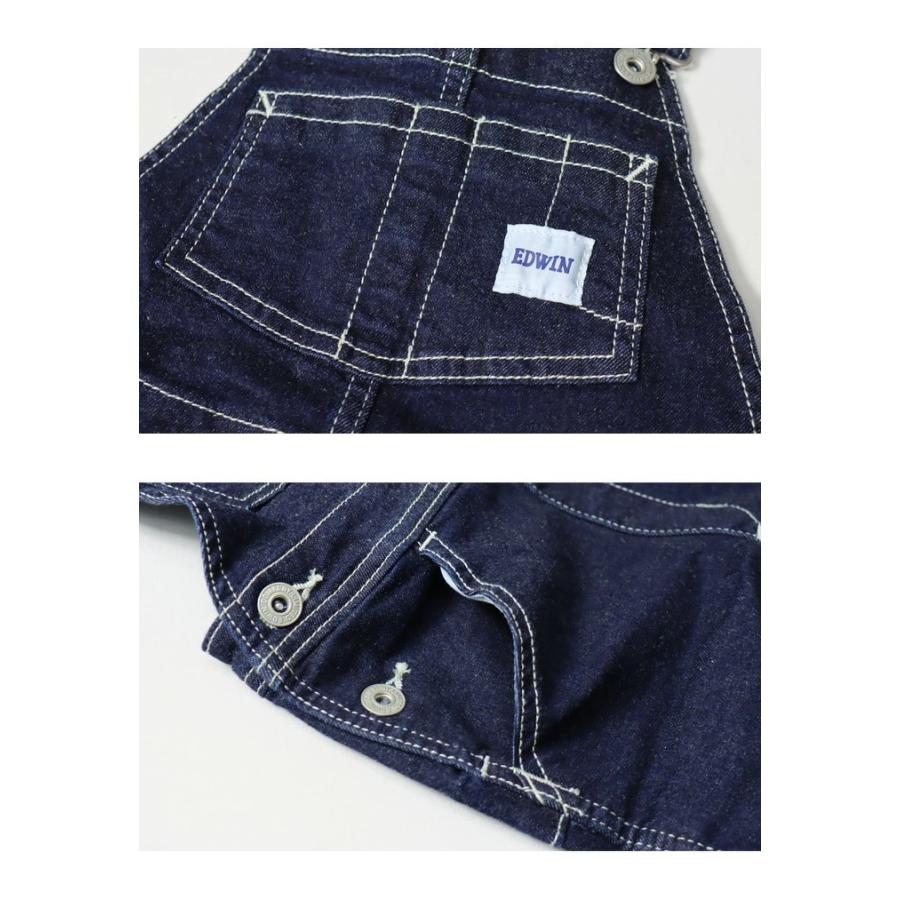 EDWIN（エドウィン） キッズ ベビー ストレッチデニム オーバーオール