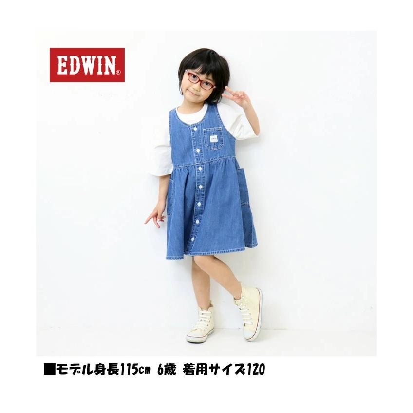 Edwin エドウィン キッズ ベビー ノースリーブ ワンピース デニム 女の子 サロペット トドラーサイズ Ett001 Rex One 通販 Yahoo ショッピング