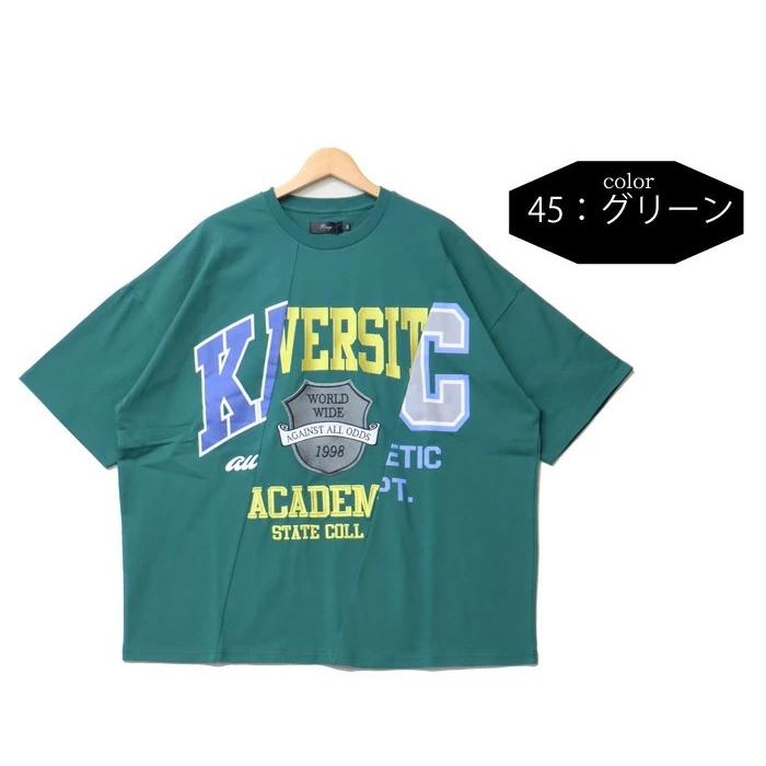 SALE セール Rings リングス リメイクカレッジ 半袖Tシャツ 半T メンズ レディース ユニセックス ビッグシルエット ドロップショルダー 122508 | SMILEY FACE | 06