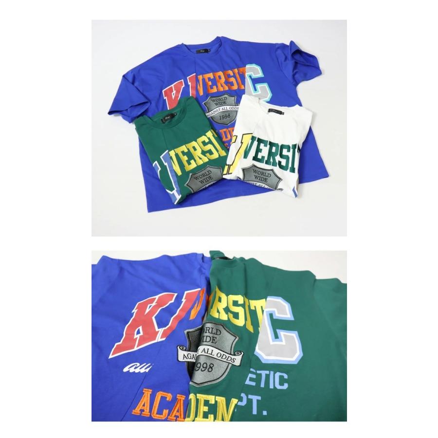 SALE セール Rings リングス リメイクカレッジ 半袖Tシャツ 半T メンズ レディース ユニセックス ビッグシルエット ドロップショルダー 122508 | SMILEY FACE | 08