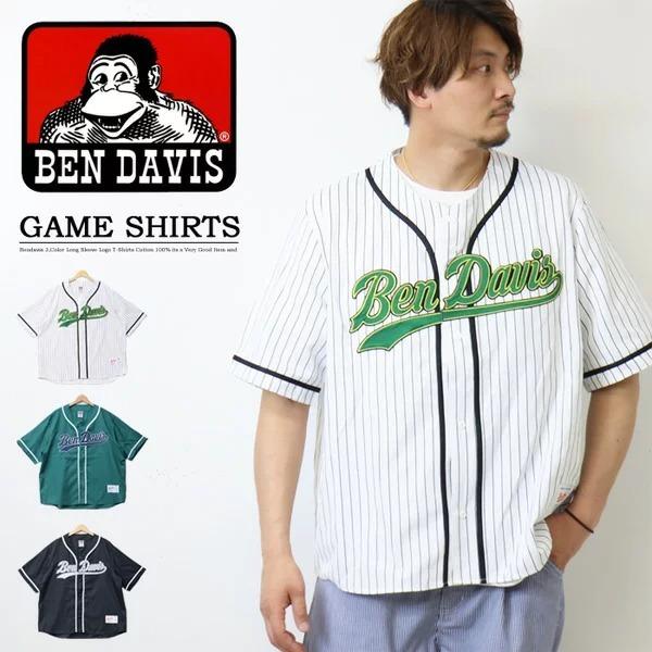 SALE セール BEN DAVIS ベンデイビス ベースボールシャツ 半袖シャツ ゲームシャツ  ユニセックス ベンデビ ゴリラ ビッグシルエット 送料無料 2580038｜rexone