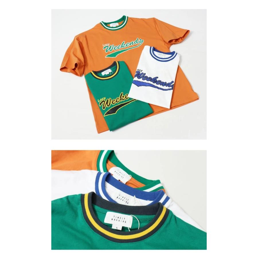 SALE セール Timely Warning タイムリーワーニング ラインリブ ベースボールロゴ 半袖 Tシャツ 半T メンズ レディース ユニセックス プリント 2551049 | TIMELY WARNING | 11