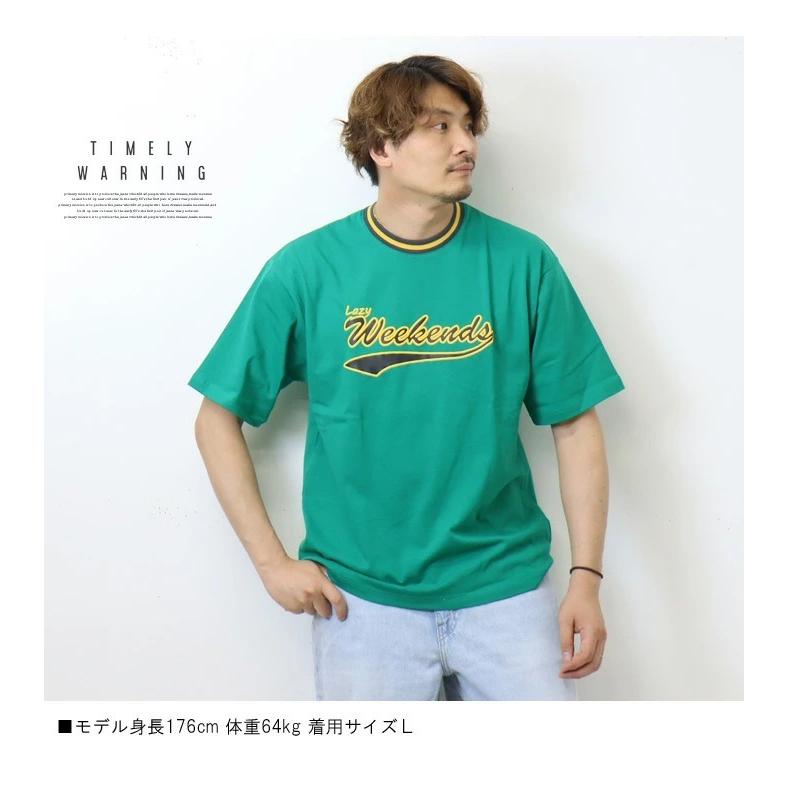 SALE セール Timely Warning タイムリーワーニング ラインリブ ベースボールロゴ 半袖 Tシャツ 半T メンズ レディース ユニセックス プリント 2551049 | TIMELY WARNING | 09