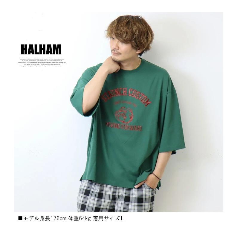 HALHAM SALE セール ハルハム 刺繍 ビッグシルエット Tシャツ