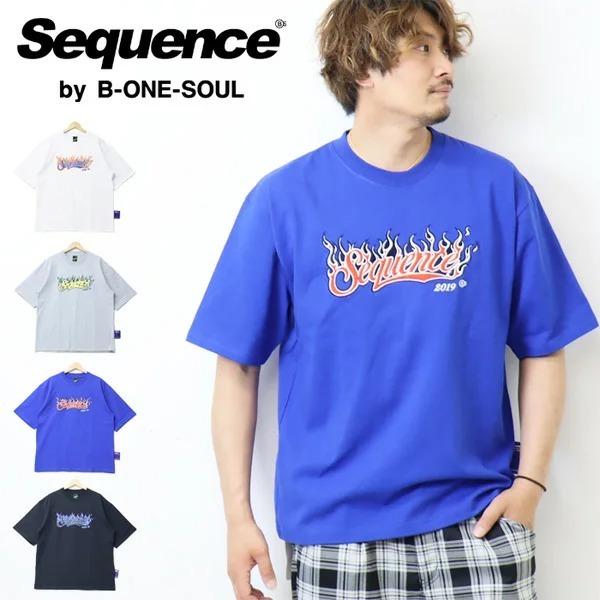 SALE セール Sequence シーケンス ファイヤーベースボールロゴ 半袖 Tシャツ 半T メンズ レディース ユニセックス ビッグシルエット 半袖Tシャツ 2570032 | Prosperity Sequence