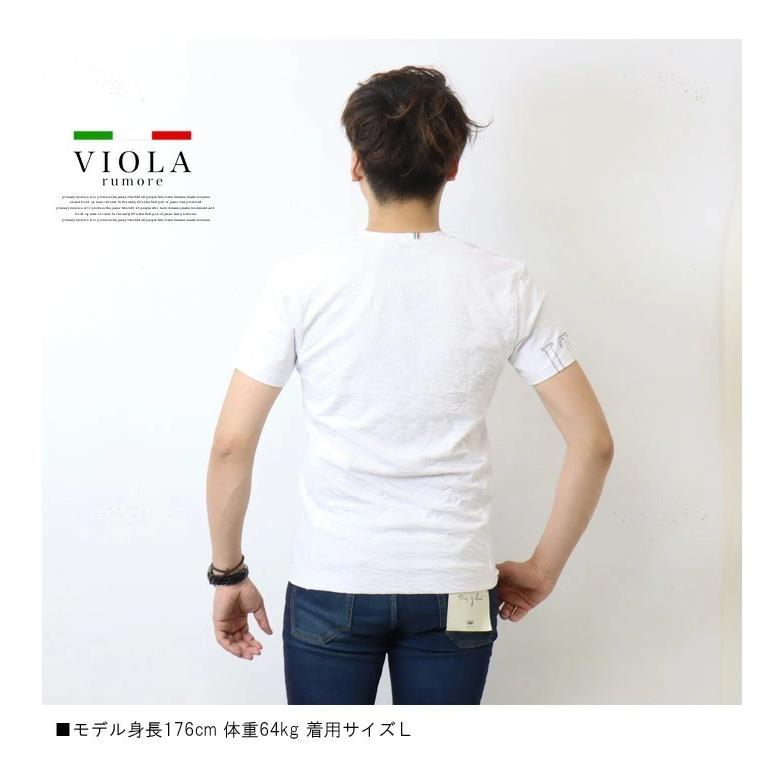 SALE セール VIOLA ヴィオラ ビオラ ジャガード切り替え 半袖Tシャツ Vネック 半T ストレッチ メンズ 送料無料 P21319｜rexone｜05