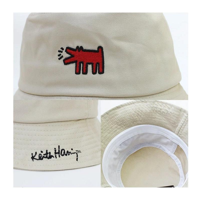 Keith Haring キースへリング アートロゴ バケットハット バケハ メンズ レディース ユニセックス keith_buckethat｜rexone｜03