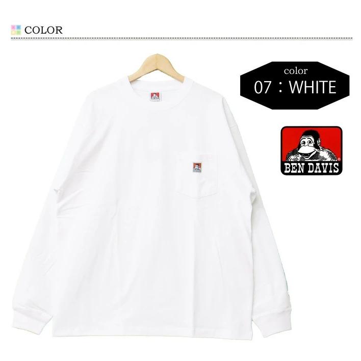 BEN DAVIS ベンデイビス 胸ポケット 長袖 Tシャツ ビッグシルエット ロンT 長T メンズ レディース ユニセックス 長袖Tシャツ