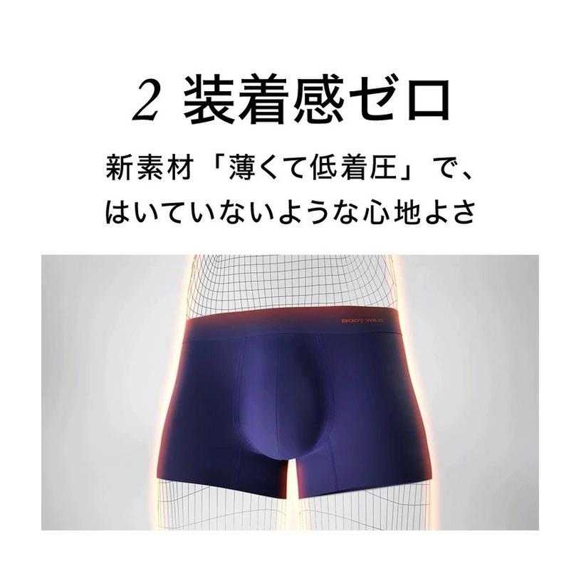 GUNZE グンゼ BODY WILD ボディワイルド EZX 超軽量カットオフボクサー 前とじ 無地 アンダーウェア 下着 パンツ ボクサーパンツ 日本製 メンズ BWV001A｜rexone｜05