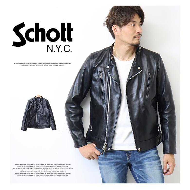 Schott N.Y.C ショット ダブル ブレスト ライダースジャケット Schott N.Y.C ショット ダブル ブレスト ライダースジャケット