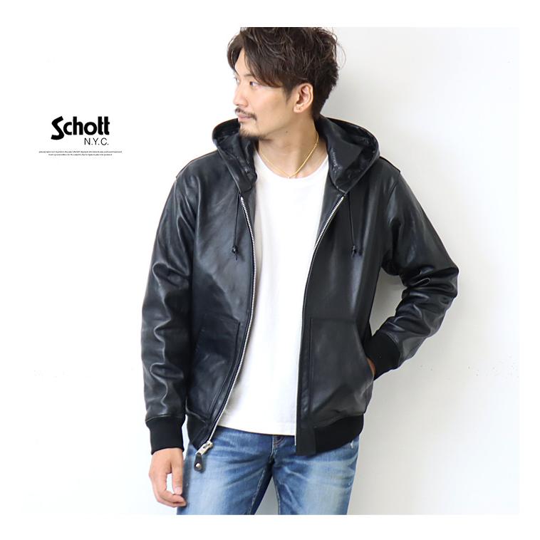 Schott N.Y.C ショット フルジップレザーパーカー ライダース Schott N.Y.C ショット フルジップレザーパーカー ライダース