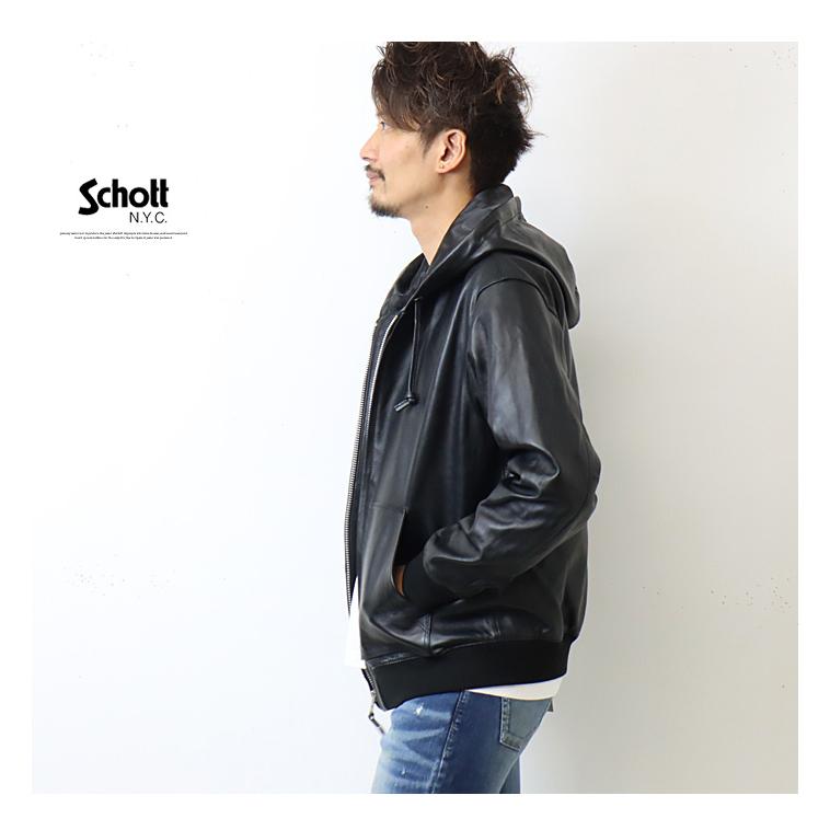 Schott ショット フルジップレザーパーカー ライダースジャケット