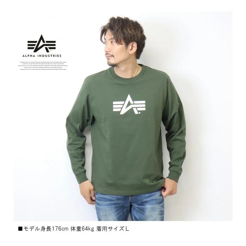 ALPHA INDUSTRIES アルファ インダストリーズ ロゴプリント 長袖 Tシャツ A-MARK プリントＴシャツ メンズ 長T ロンＴ 長袖Tシャツ TC1550｜rexone｜08