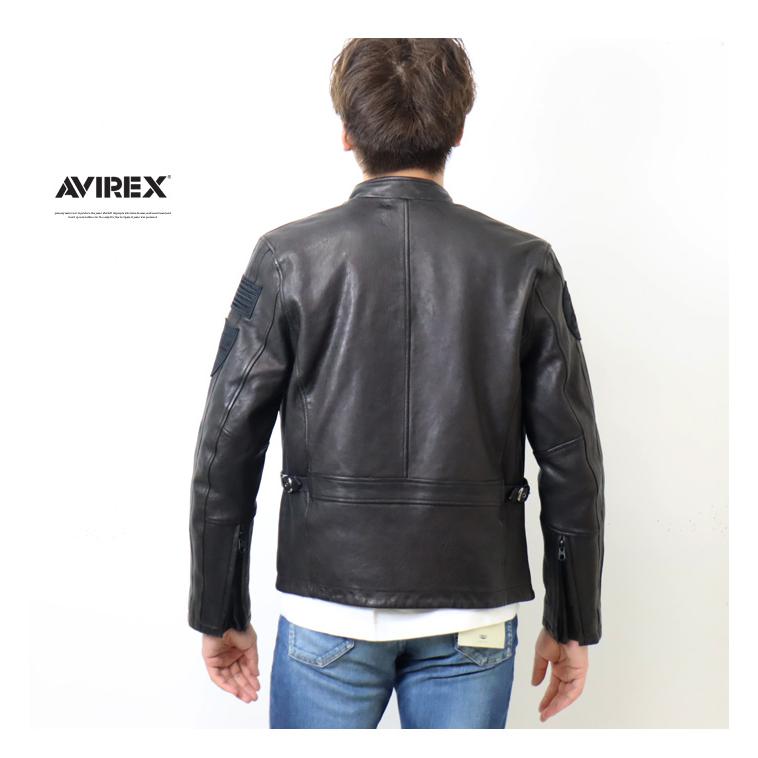AVIREX アヴィレックス パッチド ライダースジャケット レザー AVIREX アヴィレックス パッチド ライダースジャケット レザー