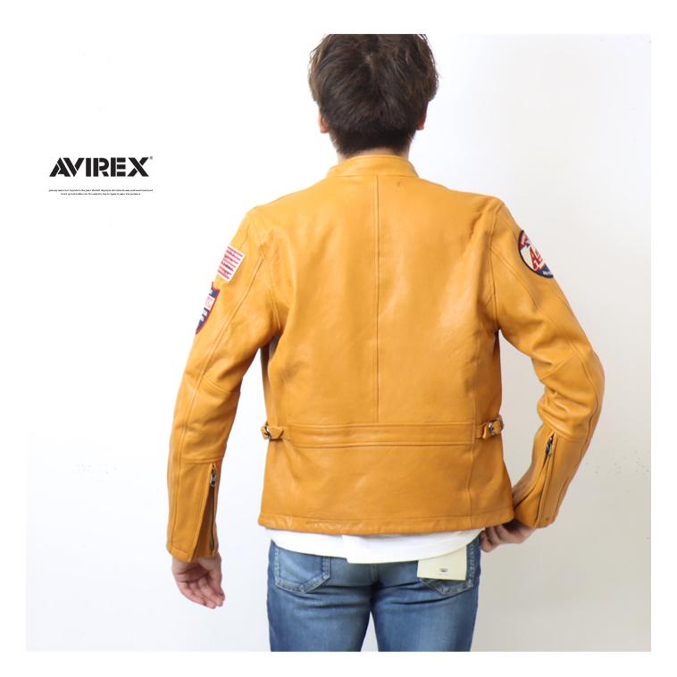 AVIREX アヴィレックス パッチド ライダースジャケット レザー AVIREX アヴィレックス パッチド ライダースジャケット レザー