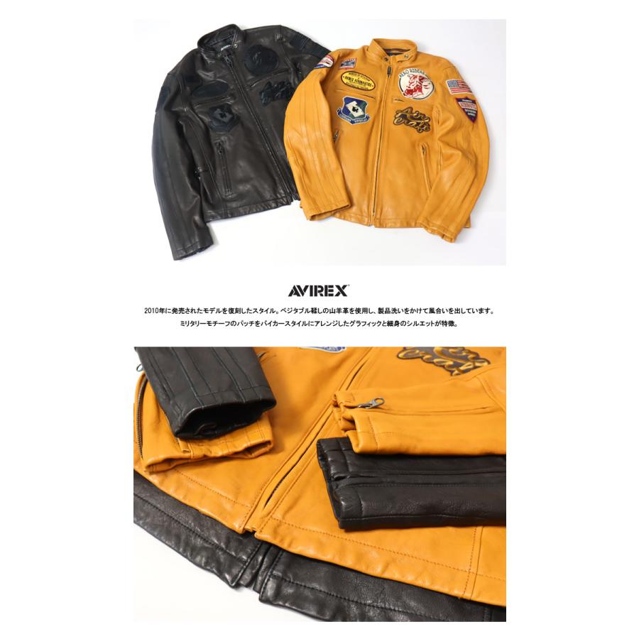 AVIREX アヴィレックス パッチド ライダースジャケット レザー