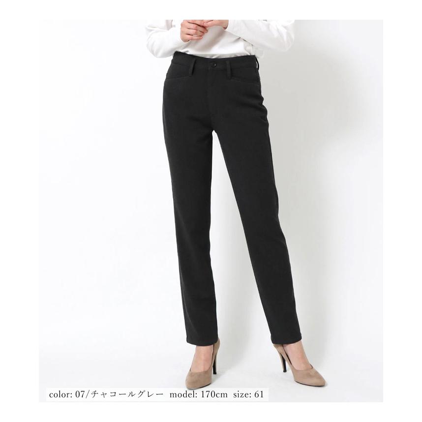 SALE セール Mrs.Jeana ミセスジーナ 両面起毛 ストレート 暖パン 暖かいパンツ ウールライク 股上深め ストレッチ カラーパンツ レディース 送料無料 MJ-4732 |  | 10