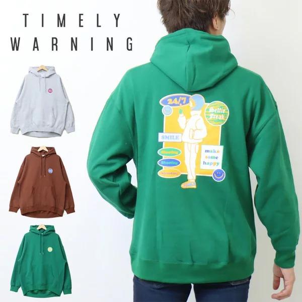 Timely Warning タイムリーワーニング Selfie Freak ステッカー フーディー スウェットパーカー 裏起毛 ユニセックス プルパーカー 送料無料 2751307 | TIMELY WARNING