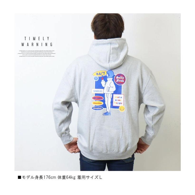 Timely Warning タイムリーワーニング Selfie Freak ステッカー フーディー スウェットパーカー 裏起毛 ユニセックス プルパーカー 送料無料 2751307 | TIMELY WARNING | 04