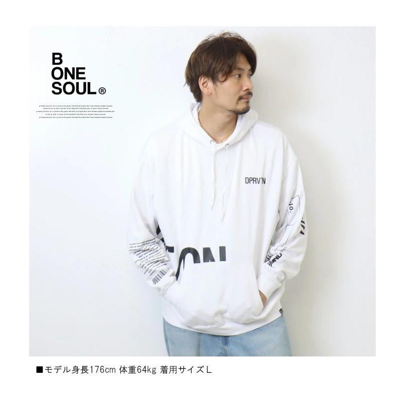 B ONE SOUL ビーワンソウル ヘムビッグロゴ スウェットパーカー プルパーカー 裏微起毛スウェット ビッグプリント フーディ ユニセックス 2770012｜rexone｜04