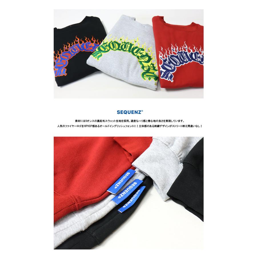 SEQUENZ シークエンズ オールドイングリッシュ ファイヤーロゴ 刺繍 スウェットシャツ トレーナー 裏起毛 メンズ レディース ユニセックス 送料無料 2770020 | BEN DAVIS | 09