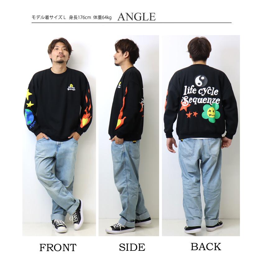 SEQUENZ シークエンズ ハッピー スマイル 発泡プリント スウェットシャツ トレーナー 裏起毛 メンズ レディース ユニセックス 送料無料 2770021 | BEN DAVIS | 10