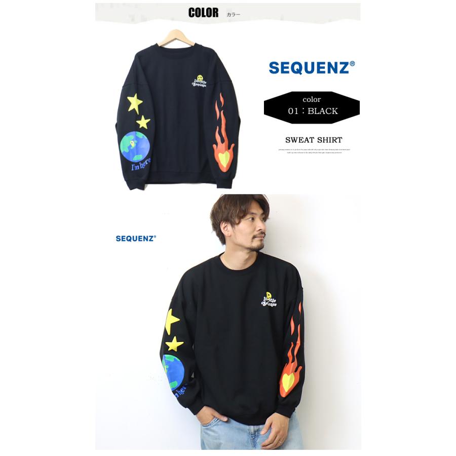 SEQUENZ シークエンズ ハッピー スマイル 発泡プリント スウェットシャツ トレーナー 裏起毛 メンズ レディース ユニセックス 送料無料 2770021 | BEN DAVIS | 03
