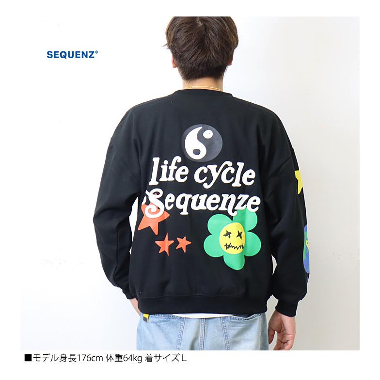 SEQUENZ シークエンズ ハッピー スマイル 発泡プリント スウェットシャツ トレーナー 裏起毛 メンズ レディース ユニセックス 送料無料 2770021 | BEN DAVIS | 04