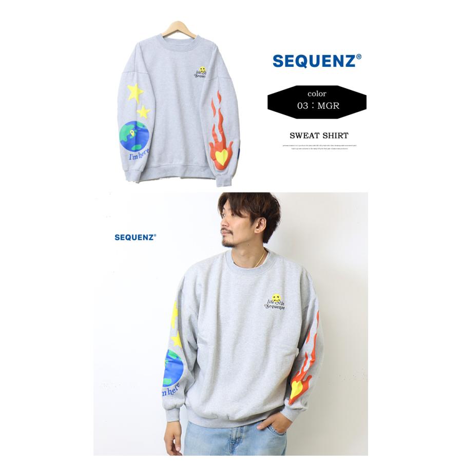 SEQUENZ シークエンズ ハッピー スマイル 発泡プリント スウェットシャツ トレーナー 裏起毛 メンズ レディース ユニセックス 送料無料 2770021 | BEN DAVIS | 05