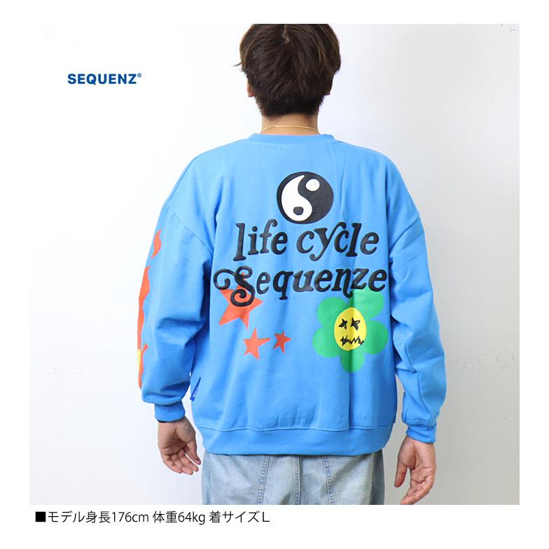 SEQUENZ シークエンズ ハッピー スマイル 発泡プリント スウェットシャツ トレーナー 裏起毛 メンズ レディース ユニセックス 送料無料 2770021 | BEN DAVIS | 08
