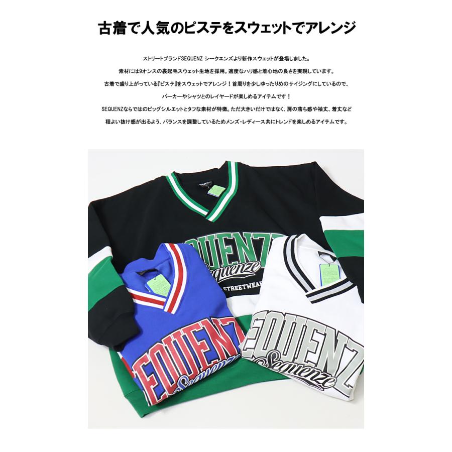 SEQUENZ シークエンズ Vネック 切り替え スウェットシャツ トレーナー 裏起毛 メンズ レディース ユニセックス 送料無料 2770022 | BEN DAVIS | 02