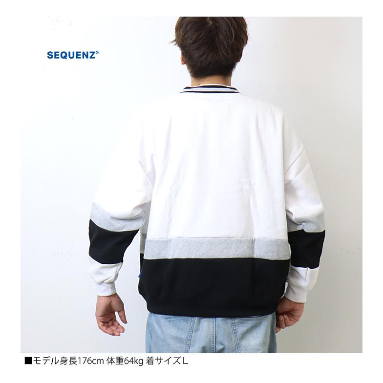 SEQUENZ シークエンズ Vネック 切り替え スウェットシャツ トレーナー 裏起毛 メンズ レディース ユニセックス 送料無料 2770022 | BEN DAVIS | 06