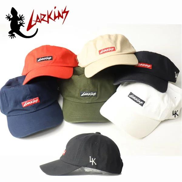 LARKINS ラーキンス ボックスロゴ刺繍 ローキャップ 帽子 メンズ レディース ユニセックス キャップ ブランドロゴ ベースボールキャップ LKTM-110 | LARKINS