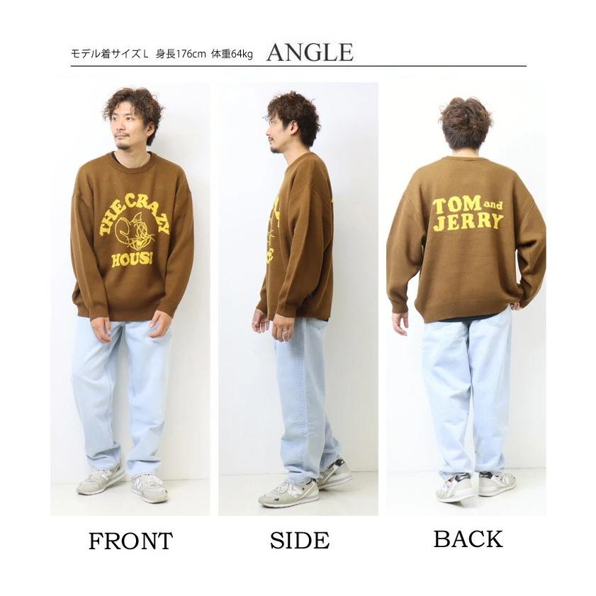SEQUENZ トムとジェリー フェイス セーター ニット クルーネック SEQUENZ トムとジェリー フェイス セーター ニット クルーネック