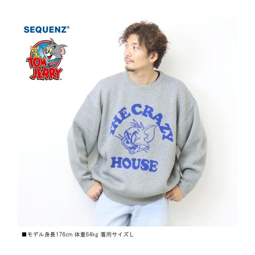 SEQUENZ トムとジェリー フェイス セーター ニット クルーネック SEQUENZ トムとジェリー フェイス セーター ニット クルーネック