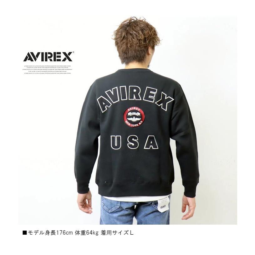 AVIREX アヴィレックス ヴァーシティー ロゴ スウェットシャツ 裏起毛