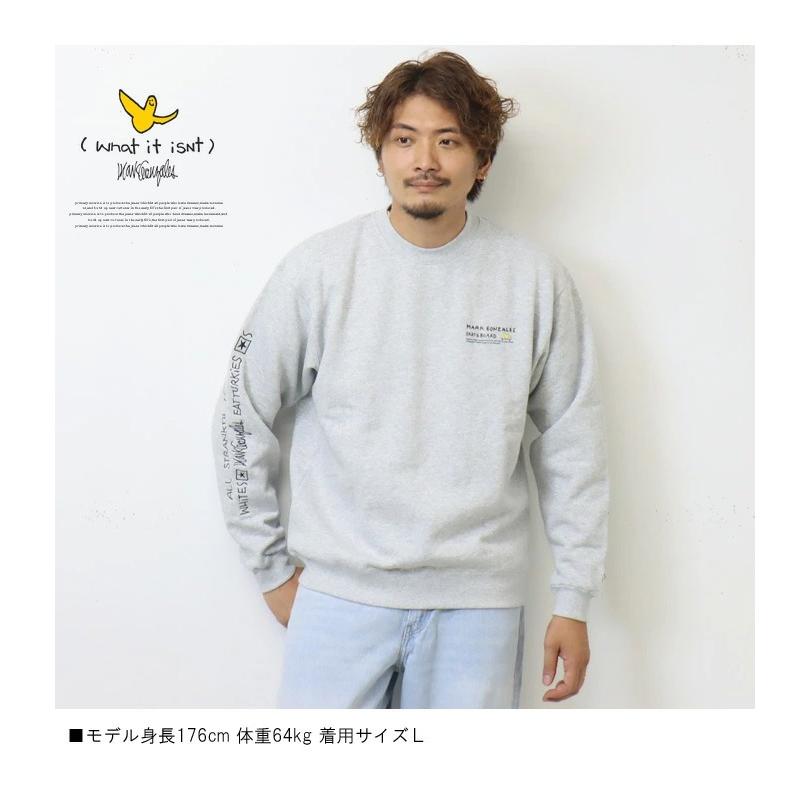 What it isNt ART BY MARK GONZALES マークゴンザレス 袖刺繍 プリント スウェットシャツ 裏起毛 トレーナー ユニセックス 送料無料 2H7-62315 | Mark Gonzales | 06