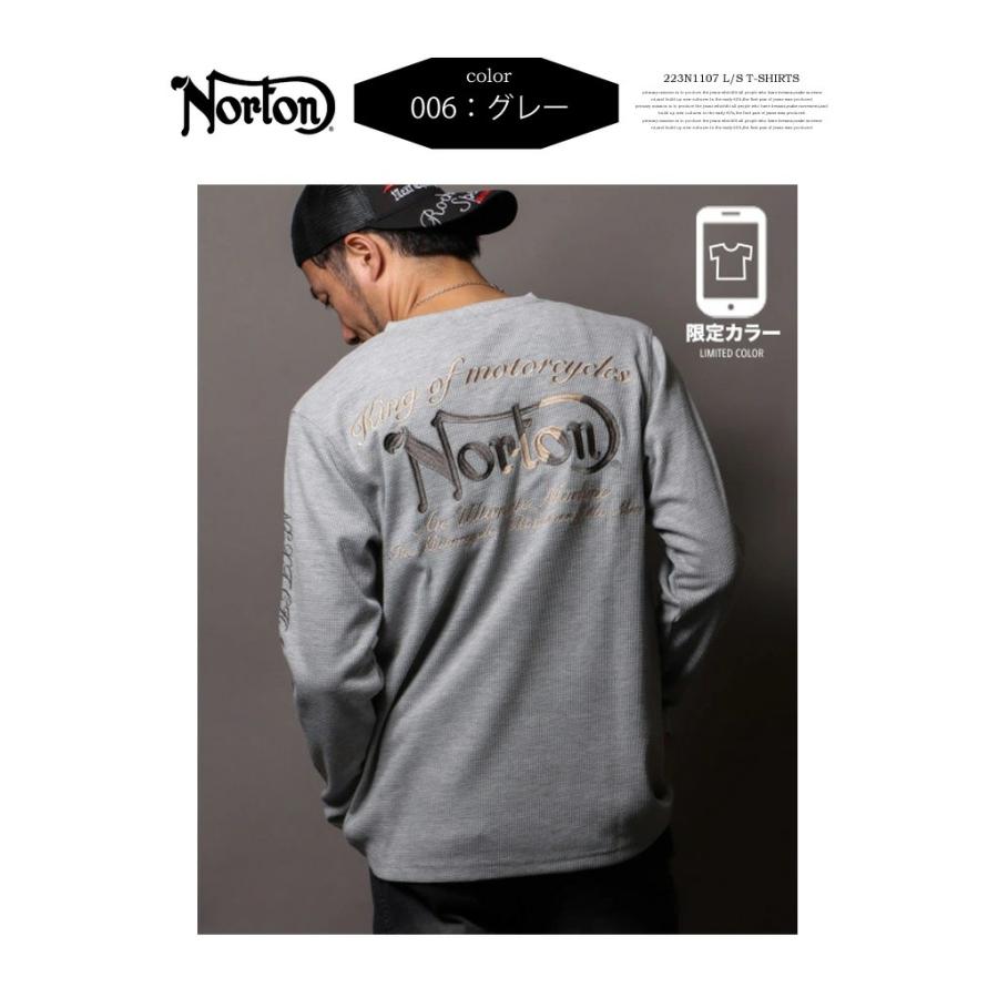 Norton ノートン サーマルニット ロンT 刺繍 - Tシャツ