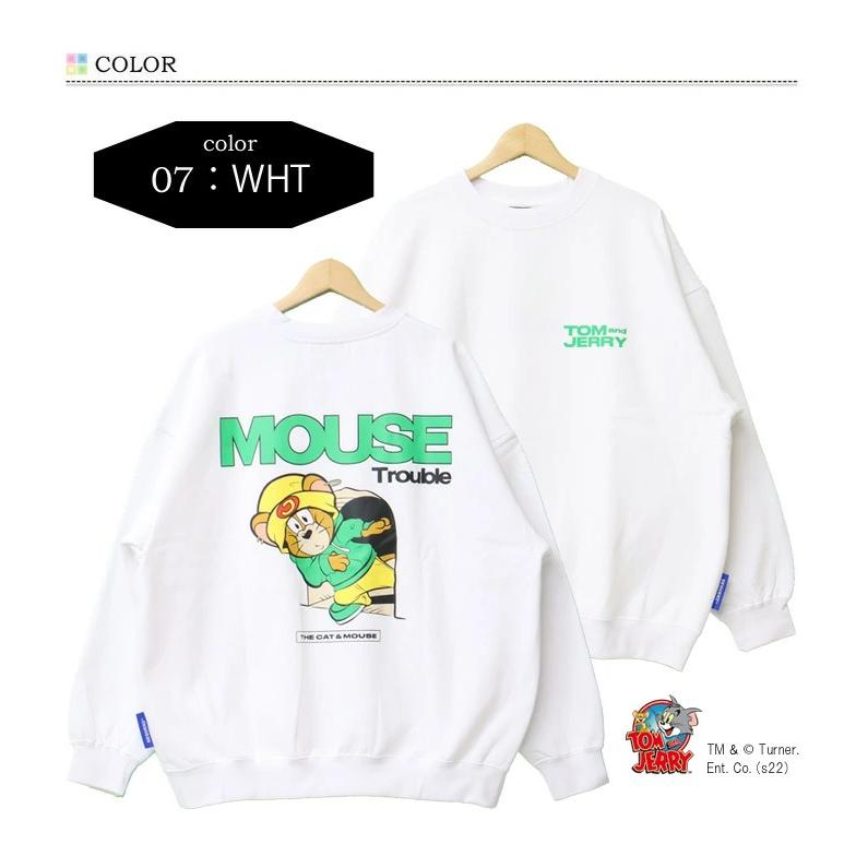 SEQUENZ トムとジェリー バックプリント クルーネックスウェット