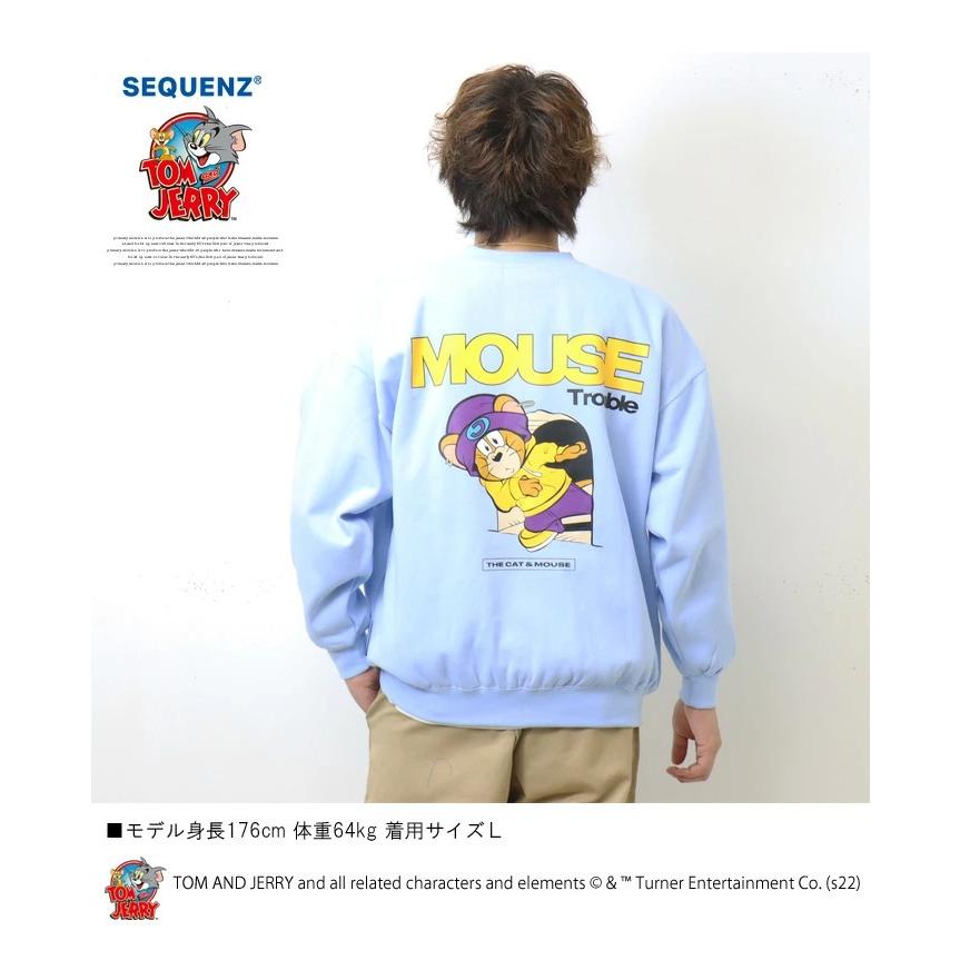 SEQUENZ トムとジェリー バックプリント クルーネックスウェット