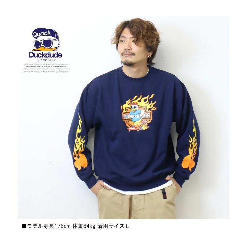 DUCK DUDE ダックデュード ファイヤーロゴ スウェットシャツ