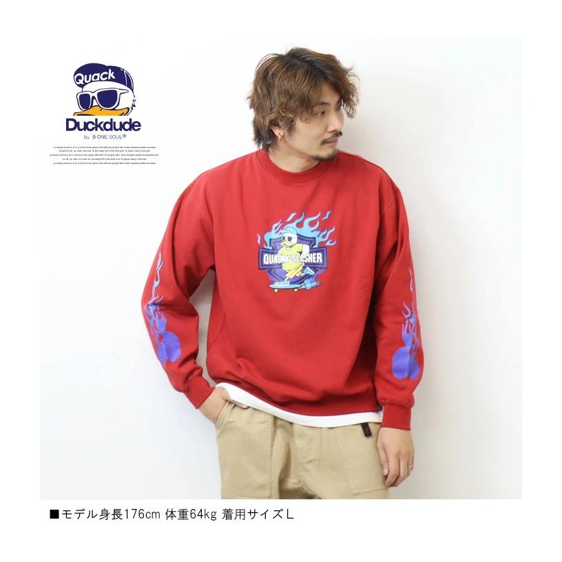 DUCK DUDE ダックデュード ファイヤーロゴ スウェットシャツ