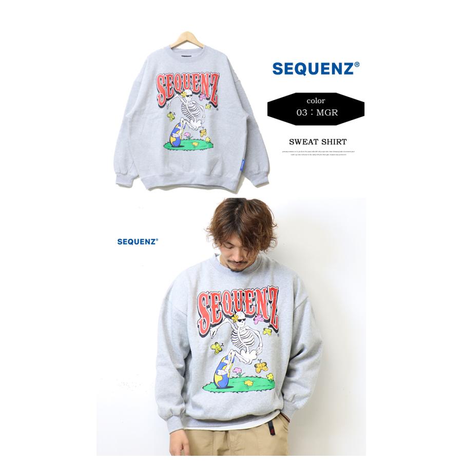 SEQUENZ シークエンズ スケルトン スケーター スウェットシャツ トレーナー 裏起毛 メンズ レディース ユニセックス ビッグシルエット 送料無料 23370007 |  | 05