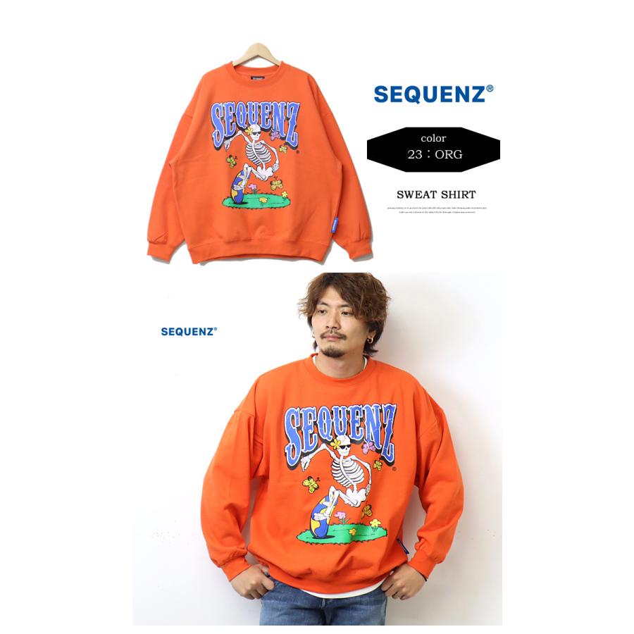 SEQUENZ シークエンズ スケルトン スケーター スウェットシャツ トレーナー 裏起毛 メンズ レディース ユニセックス ビッグシルエット 送料無料 23370007 |  | 07