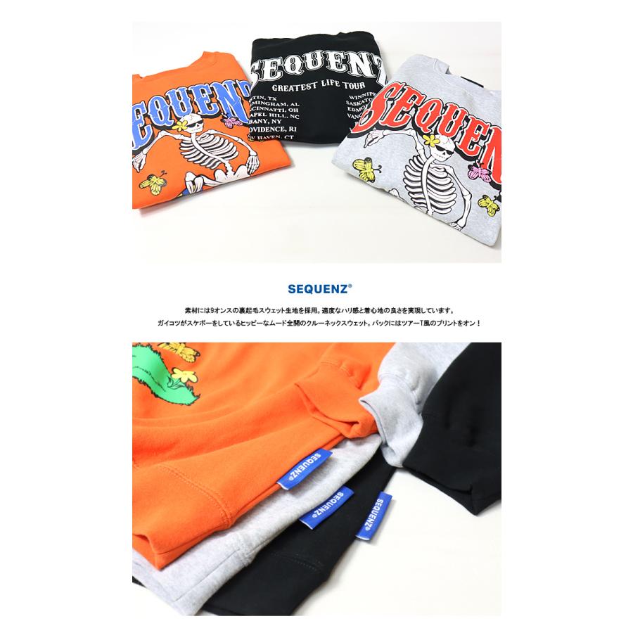 SEQUENZ シークエンズ スケルトン スケーター スウェットシャツ トレーナー 裏起毛 メンズ レディース ユニセックス ビッグシルエット 送料無料 23370007 |  | 09