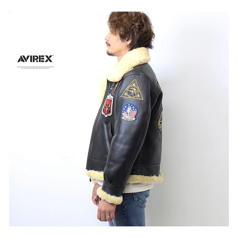 AVIREX アヴィレックス リアルムートン B-3ジャケット TOP GUN